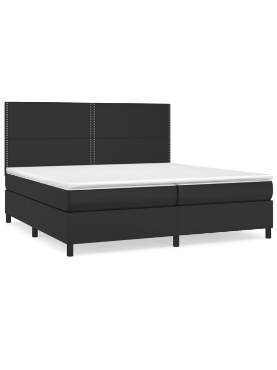 Box spring postel s matrací černá 200x200 cm umělá kůže