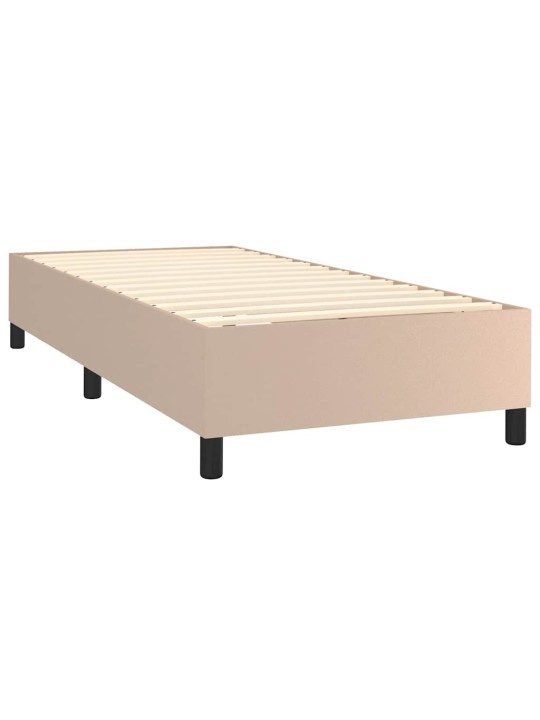 Box spring postel s matrací cappuccino 80 x 200 cm umělá kůže