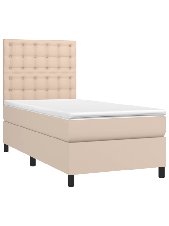 Box spring postel s matrací cappuccino 100x200 cm umělá kůže