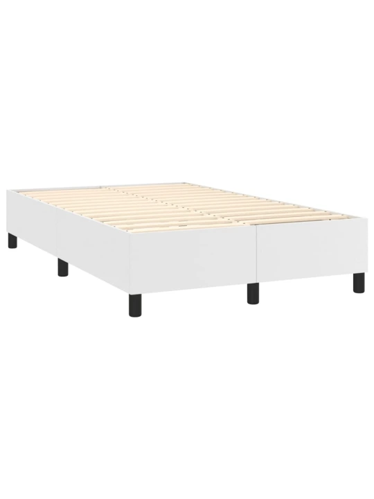 Box spring postel s matrací bílá 120x200 cm umělá kůže