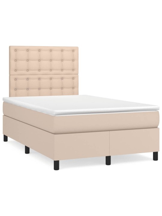 Box spring postel s matrací cappuccino 120x200 cm umělá kůže
