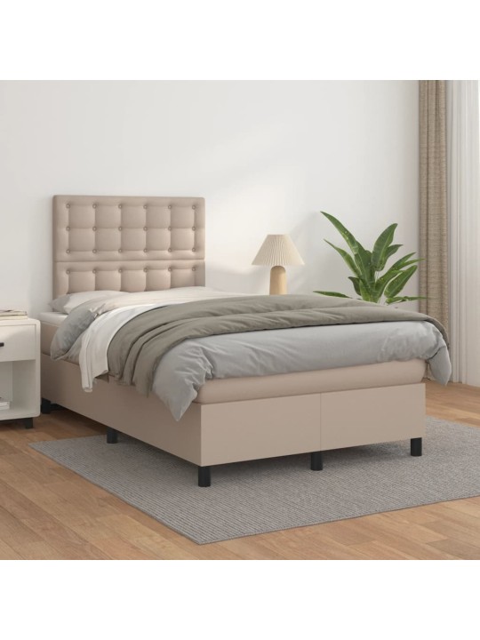 Box spring postel s matrací cappuccino 120x200 cm umělá kůže