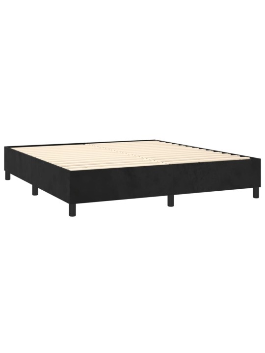 Box spring postel s matrací černá 160x200 cm samet