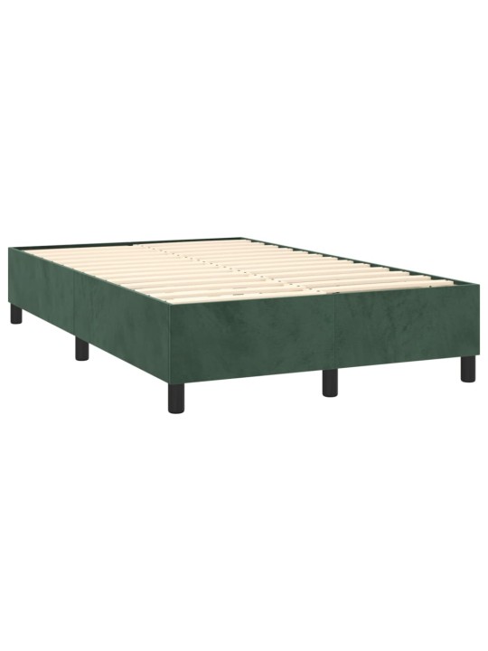 Box spring postel s matrací tmavě zelená 120 x 200 cm samet