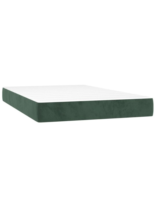 Box spring postel s matrací tmavě zelená 120 x 200 cm samet