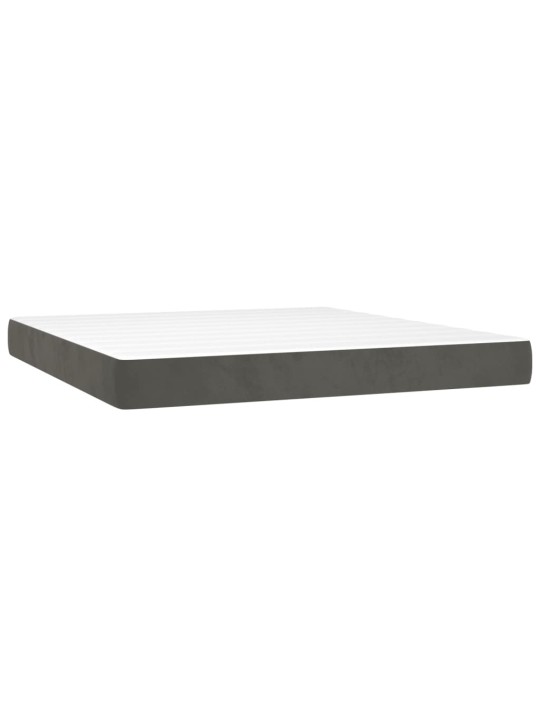 Box spring postel s matrací tmavě šedá 180x200 cm samet