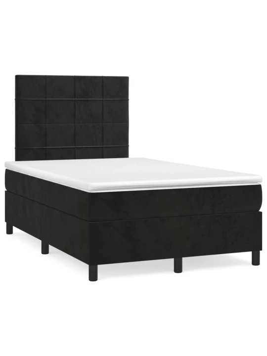 Box spring postel s matrací černá 120 x 200 cm samet