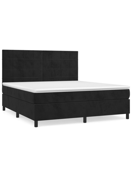 Box spring postel s matrací černá 160x200 cm samet