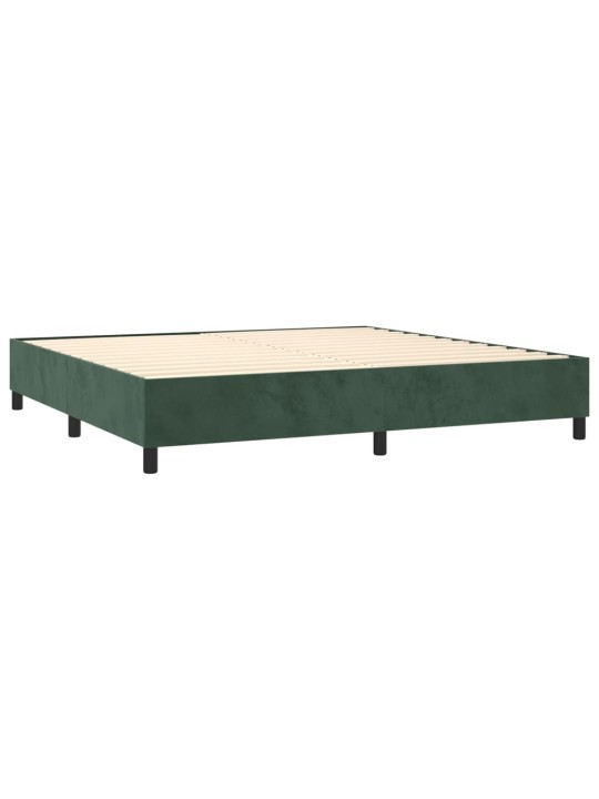 Box spring postel s matrací tmavě zelená 200x200 cm samet