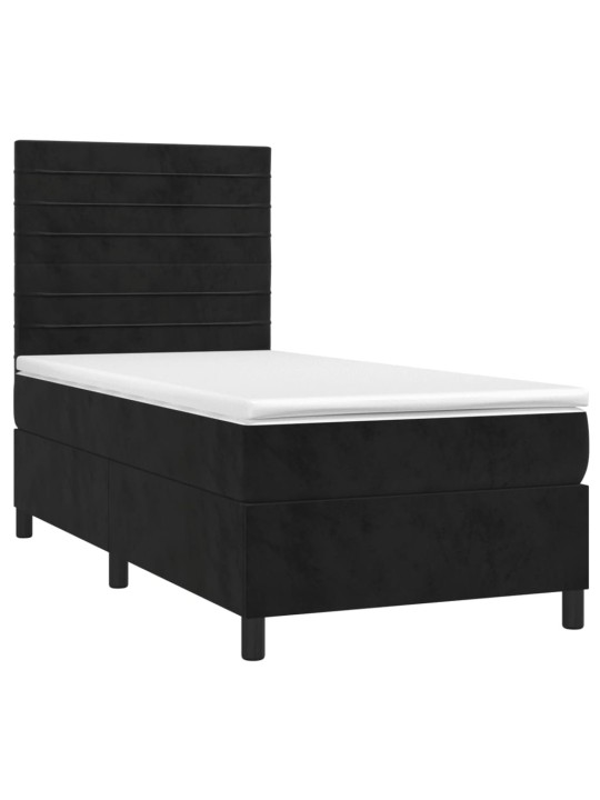 Box spring postel s matrací černá 80 x 200 cm samet
