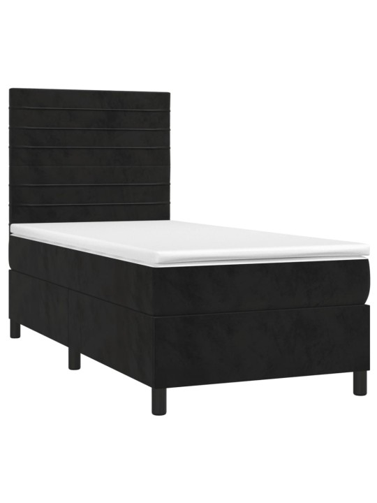 Box spring postel s matrací černá 90x200 cm samet