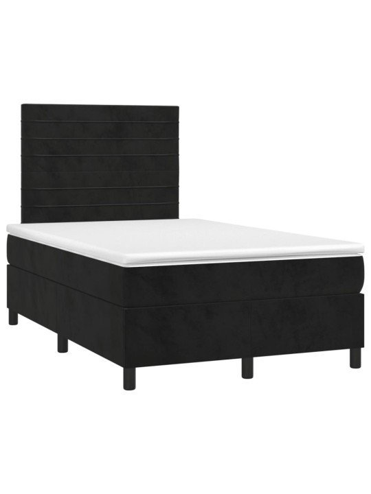Box spring postel s matrací černá 120 x 200 cm samet