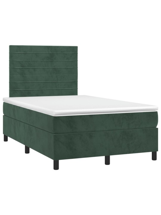 Box spring postel s matrací tmavě zelená 120 x 200 cm samet