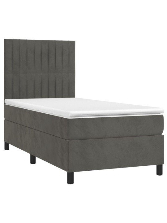 Box spring postel s matrací tmavě šedá 80 x 200 cm samet