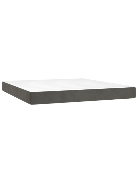Box spring postel s matrací tmavě šedá 180x200 cm samet