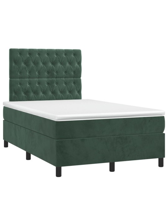 Box spring postel s matrací tmavě zelená 120 x 200 cm samet