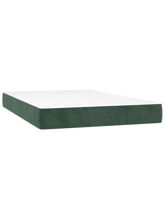 Box spring postel s matrací tmavě zelená 120 x 200 cm samet