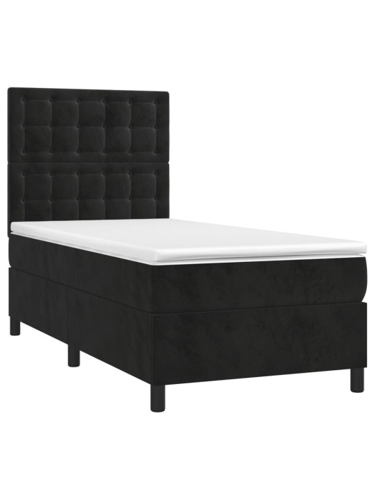 Box spring postel s matrací černá 80 x 200 cm samet