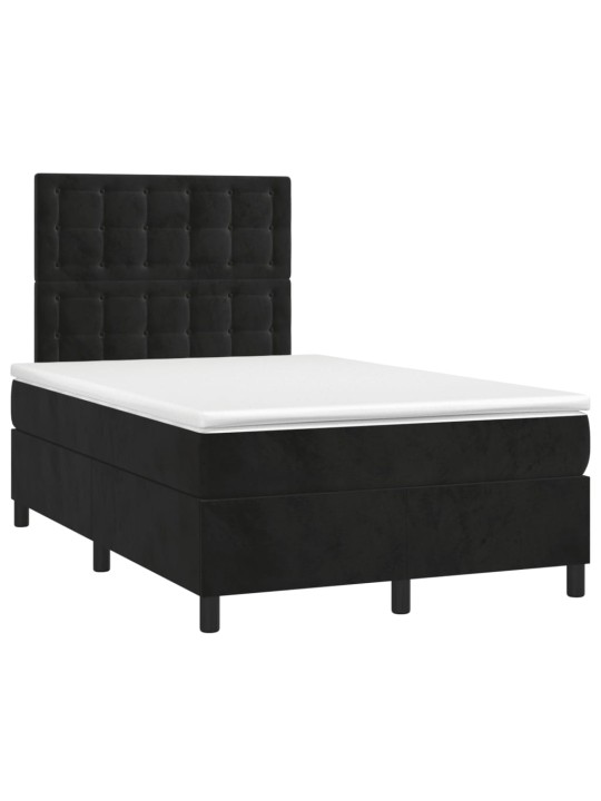 Box spring postel s matrací černá 120 x 200 cm samet