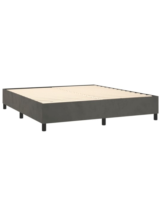 Box spring postel s matrací tmavě šedá 180x200 cm samet