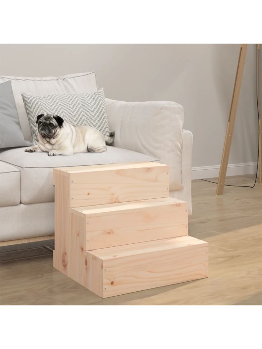 Schůdky pro domácí zvířata 40x37,5x35 cm masivní borové dřevo