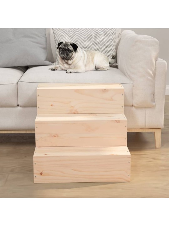 Schůdky pro domácí zvířata 40x37,5x35 cm masivní borové dřevo