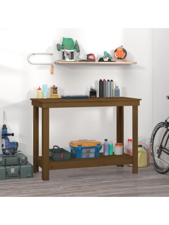 Dílenský stůl medově hnědý 110x50x80 cm masivní borovice