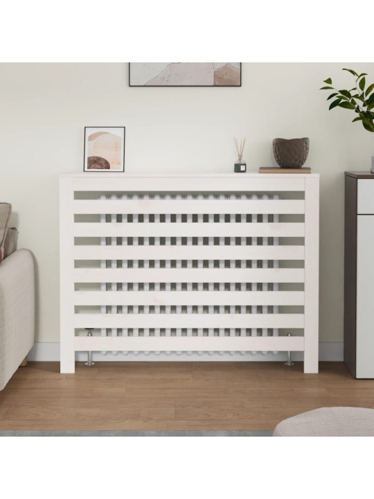 Kryt na radiátor Bílý 108,5x19x84 cm masivní borové dřevo