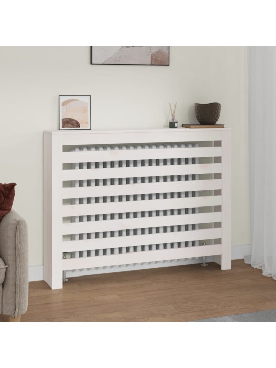 Kryt na radiátor Bílý 108,5x19x84 cm masivní borové dřevo