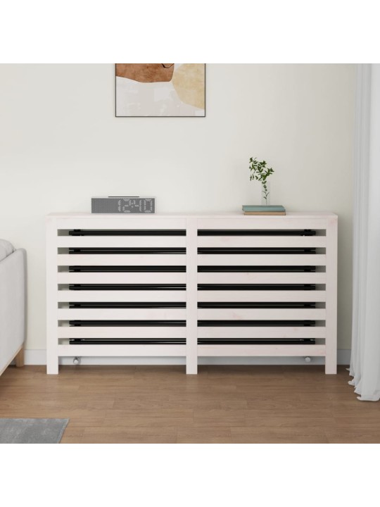 Kryt na radiátor bílý 153 x 19 x 84 cm masivní borové dřevo