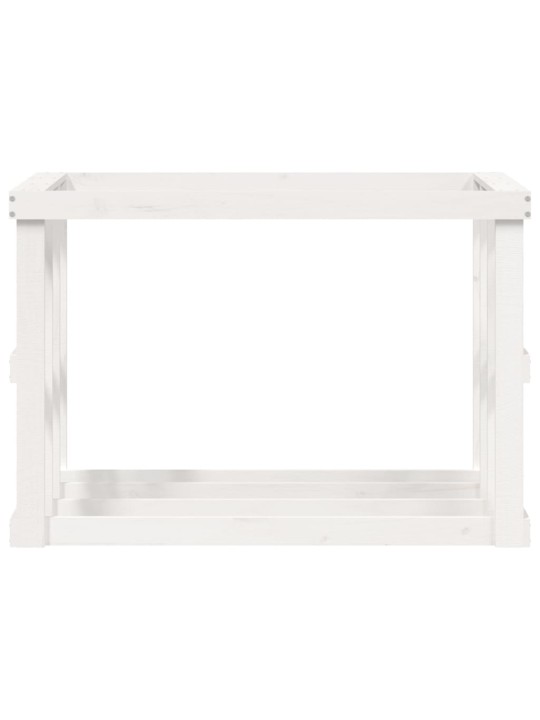 Venkovní stojan na dřevo bílá 108x52x74 cm masivní borovice