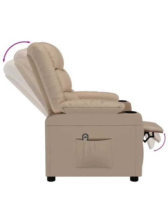 Elektrické polohovací křeslo cappuccino umělá kůže