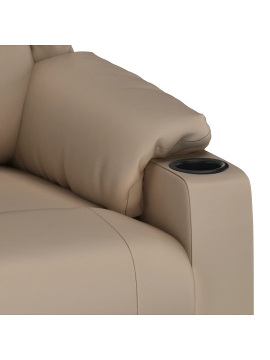 Elektrické polohovací křeslo cappuccino umělá kůže