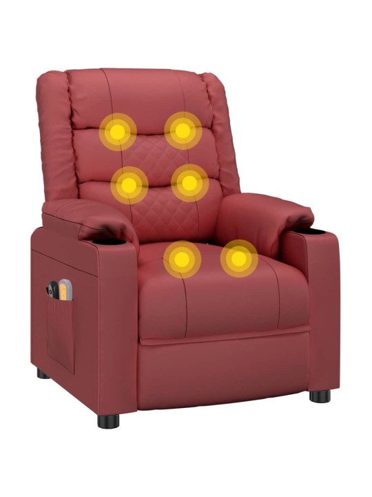 Elektrické masážní křeslo vínové umělá kůže