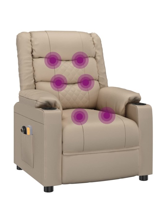 Elektrické masážní křeslo cappuccino umělá kůže