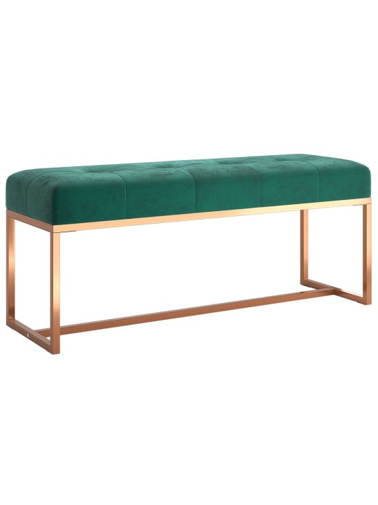 Lavice tmavě zelená 110 x 36 x 45 cm samet