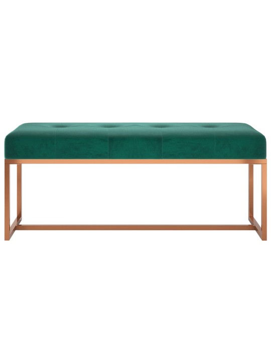 Lavice tmavě zelená 110 x 36 x 45 cm samet