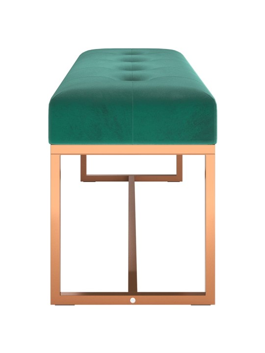 Lavice tmavě zelená 110 x 36 x 45 cm samet