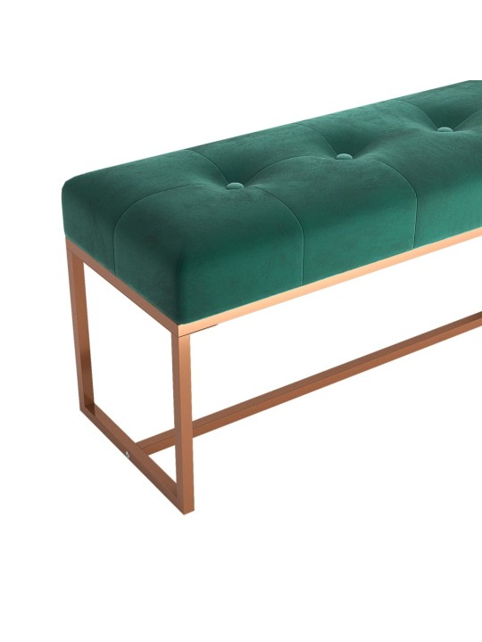 Lavice tmavě zelená 110 x 36 x 45 cm samet