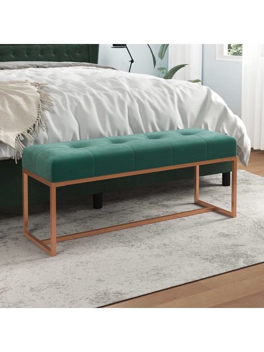 Lavice tmavě zelená 110 x 36 x 45 cm samet