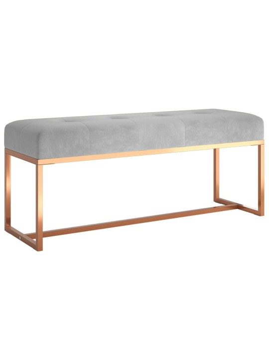 Lavice šedá 110 x 36 x 45 cm samet