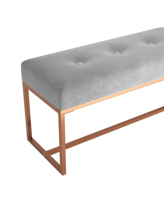 Lavice šedá 110 x 36 x 45 cm samet