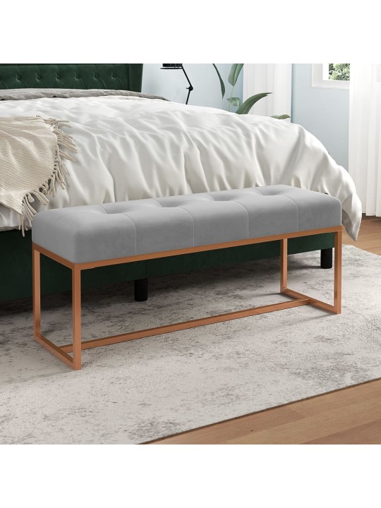 Lavice šedá 110 x 36 x 45 cm samet