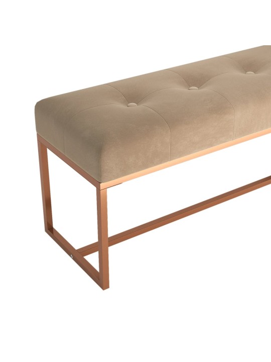 Lavice béžová 110 x 36 x 45 cm samet