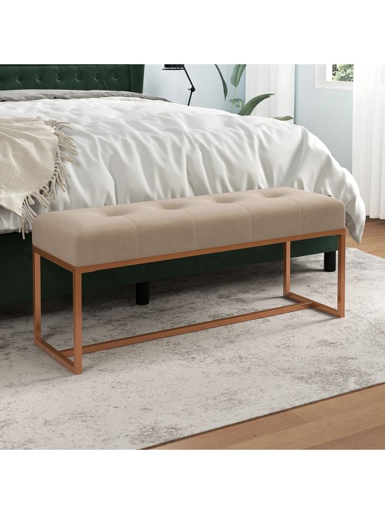 Lavice béžová 110 x 36 x 45 cm samet