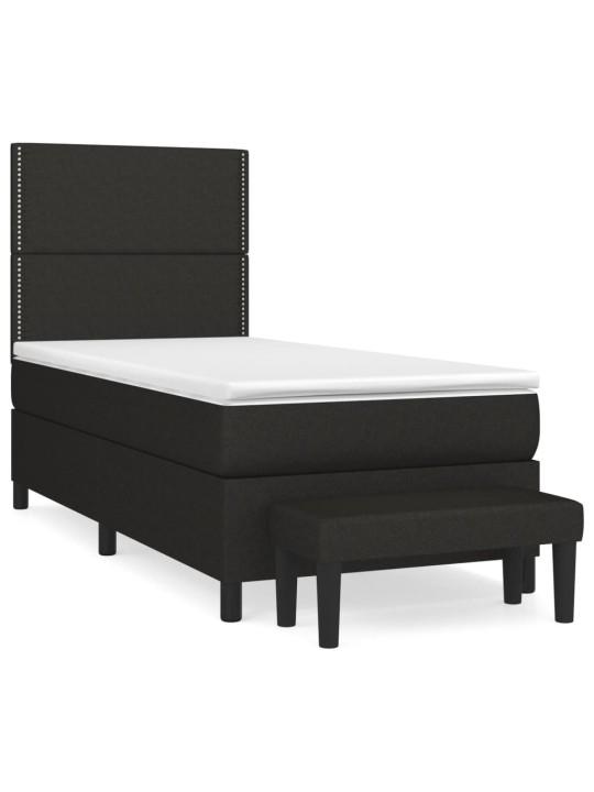 Box spring postel s matrací černá 80 x 200 cm textil