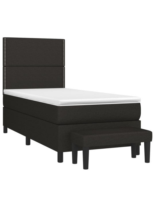 Box spring postel s matrací černá 80 x 200 cm textil