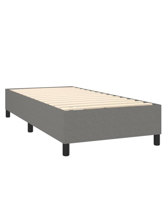 Box spring postel s matrací tmavě šedá 90x200 cm textil