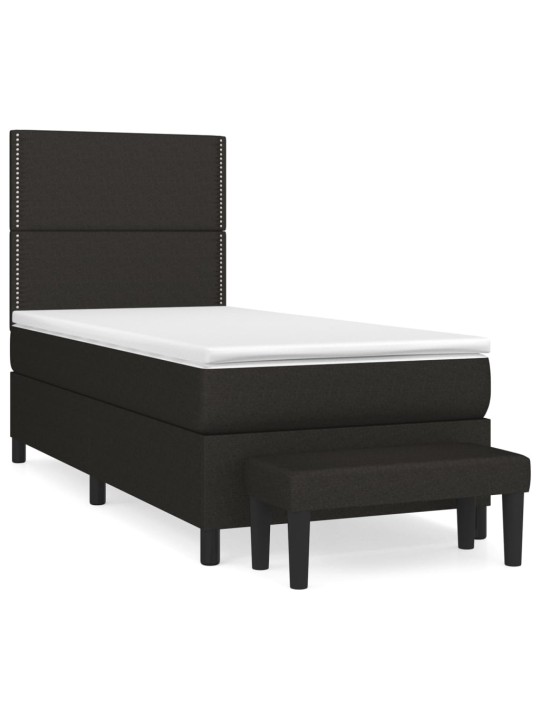 Box spring postel s matrací černá 100 x 200 cm textil