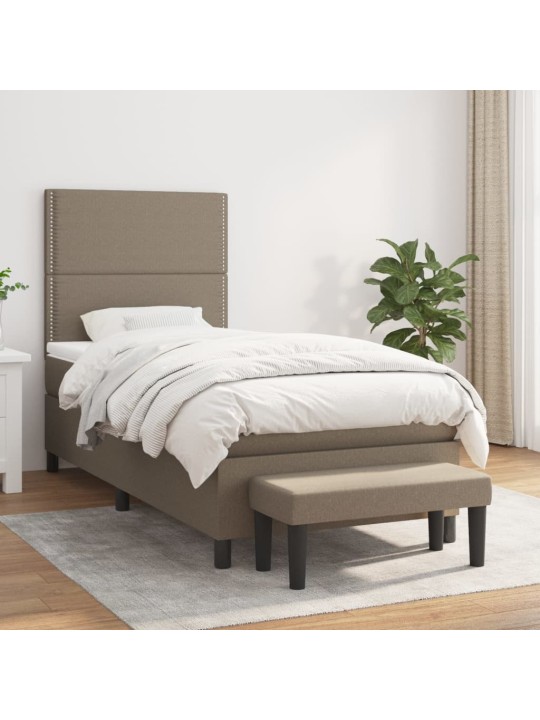 Box spring postel s matrací taupe 100 x 200 cm textil